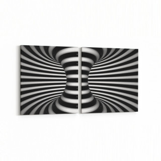 10280K2Y Abstract Girdap Görsel Kare 2'li Yatay Kanvas Tablo