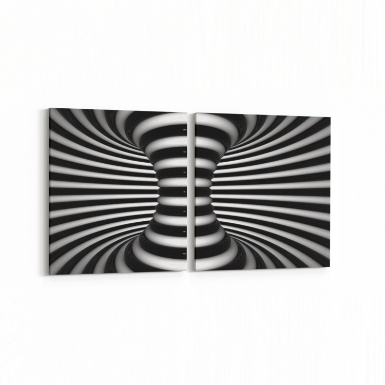 10280K2Y Abstract Girdap Görsel Kare 2'li Yatay Kanvas Tablo