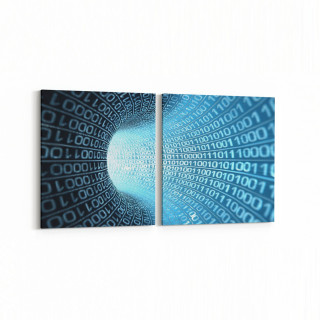 10281K2Y Abstract Girdap Görsel Kare 2'li Yatay Kanvas Tablo