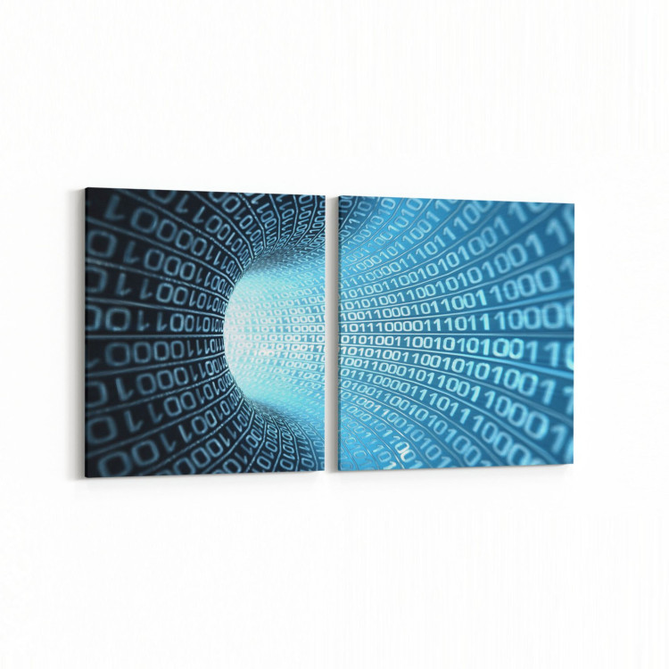 10281K2Y Abstract Girdap Görsel Kare 2'li Yatay Kanvas Tablo