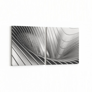 10370K2Y Abstract Görsel Kare 2'li Yatay Kanvas Tablo