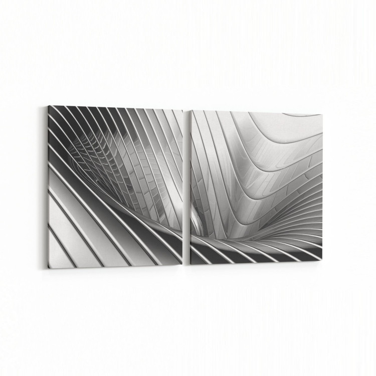 10370K2Y Abstract Görsel Kare 2'li Yatay Kanvas Tablo