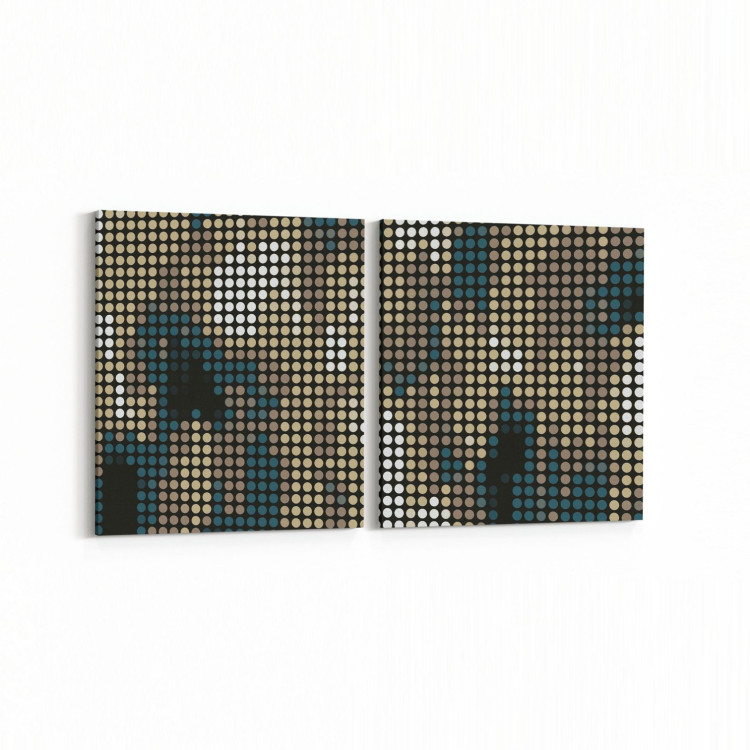 10389K2Y Abstract Görsel Kare 2'li Yatay Kanvas Tablo