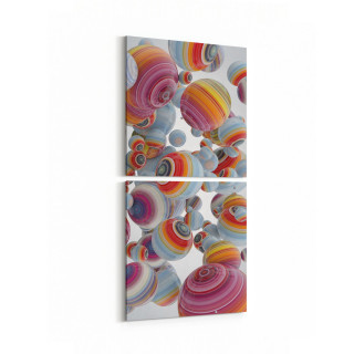 10392K2D Abstract Görsel Kare 2'li Dikey Kanvas Tablo
