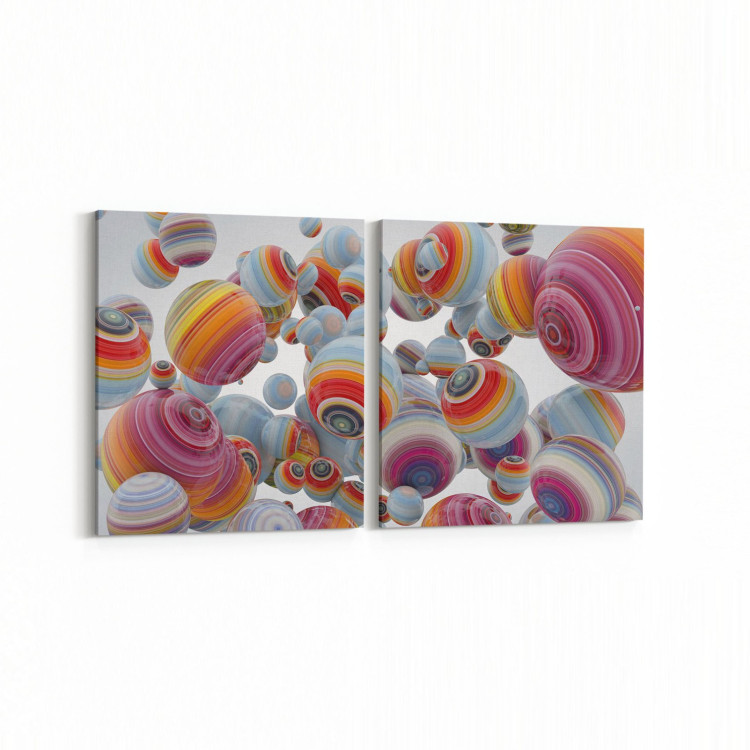 10392K2Y Abstract Görsel Kare 2'li Yatay Kanvas Tablo