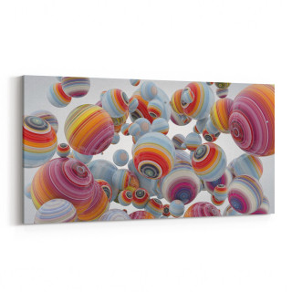 10392YD Abstract Görsel Yatay Dar Kanvas Tablo