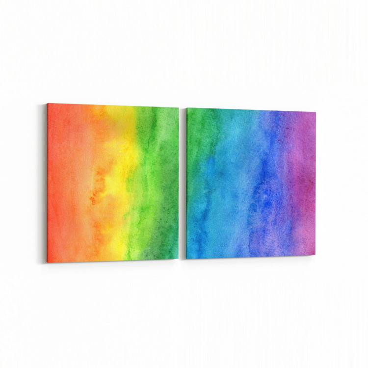 10393K2Y Abstract Görsel Kare 2'li Yatay Kanvas Tablo