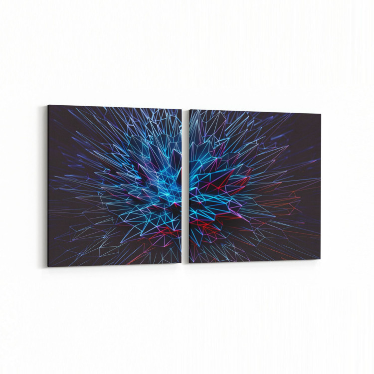 10396K2Y Abstract Görsel Kare 2'li Yatay Kanvas Tablo