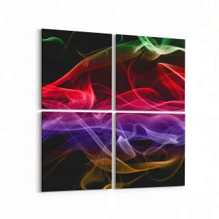 10399K4 Abstract Görsel Kare 4'lü Kanvas Tablo