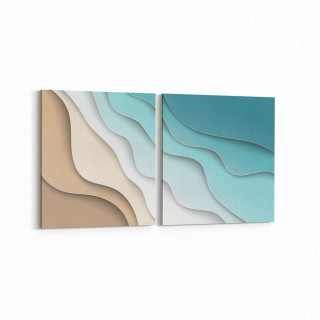10401K2Y Abstract Görsel Kare 2'li Yatay Kanvas Tablo