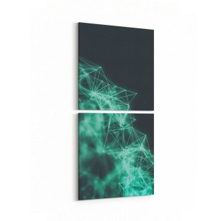 10412K2D Abstract Görsel Kare 2'li Dikey Kanvas Tablo