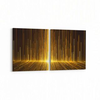 10414K2Y Abstract Görsel Kare 2'li Yatay Kanvas Tablo