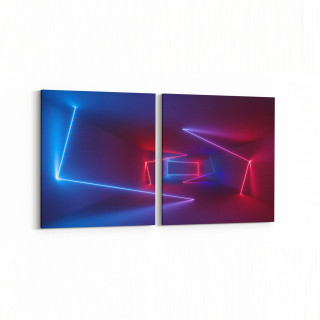 10423K2Y Abstract Tünel Görsel Kare 2'li Yatay Kanvas Tablo