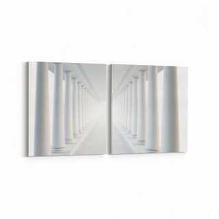 10426K2Y Abstract Tünel Görsel Kare 2'li Yatay Kanvas Tablo