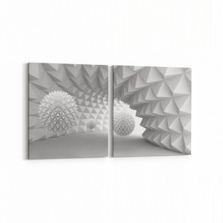 10429K2Y Abstract Tünel Görsel Kare 2'li Yatay Kanvas Tablo