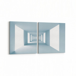 10430K2Y Abstract Tünel Görsel Kare 2'li Yatay Kanvas Tablo