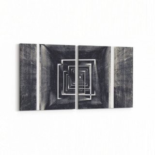 10434K2Y Abstract Tünel Görsel Kare 2'li Yatay Kanvas Tablo