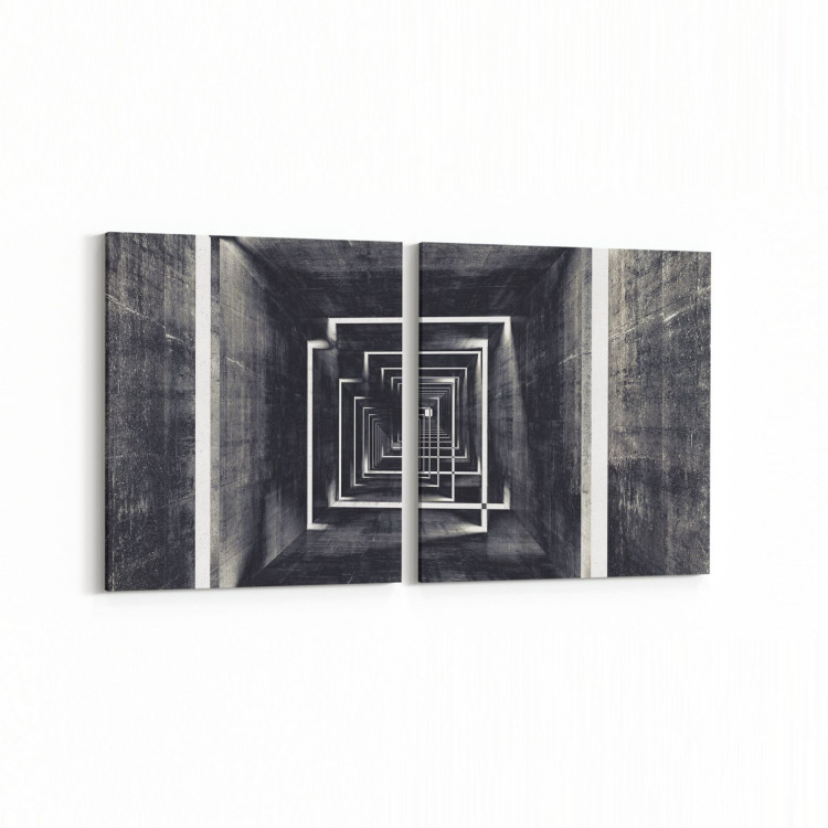 10434K2Y Abstract Tünel Görsel Kare 2'li Yatay Kanvas Tablo