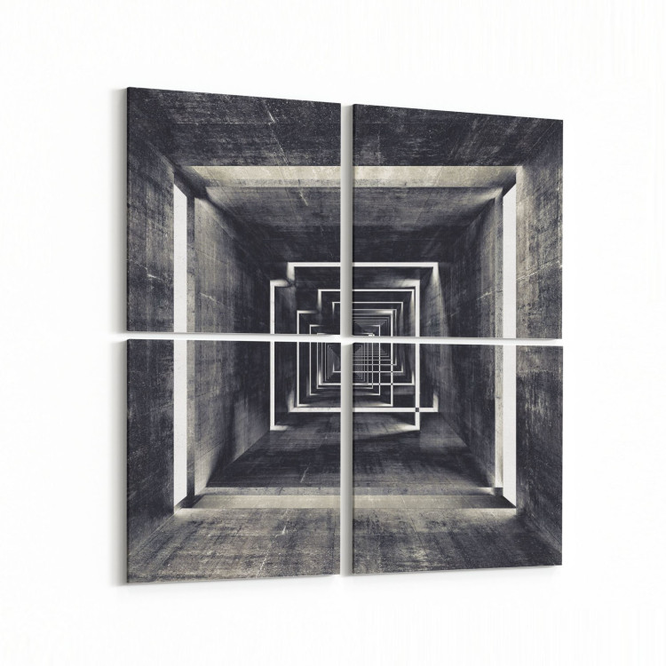10434K4 Abstract Tünel Görsel Kare 4'lü Kanvas Tablo