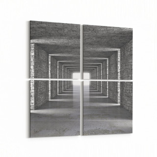 10435K4 Abstract Tünel Görsel Kare 4'lü Kanvas Tablo