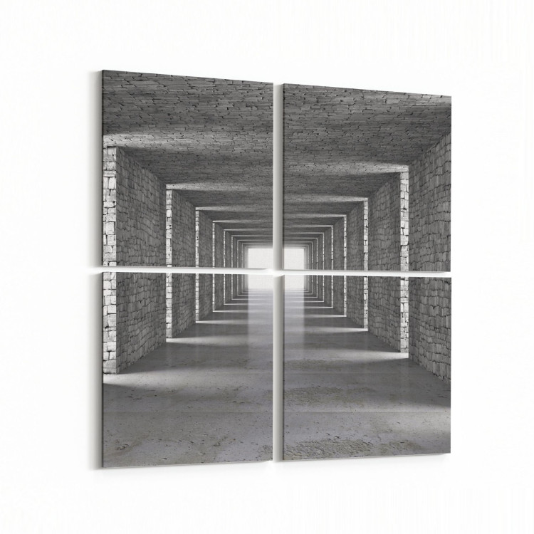 10435K4 Abstract Tünel Görsel Kare 4'lü Kanvas Tablo