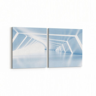 10437K2Y Abstract Tünel Görsel Kare 2'li Yatay Kanvas Tablo
