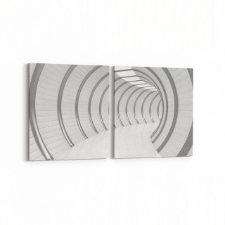 10438K2Y Abstract Tünel Görsel Kare 2'li Yatay Kanvas Tablo