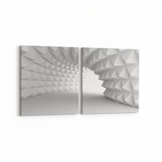 10439K2Y Abstract Tünel Görsel Kare 2'li Yatay Kanvas Tablo