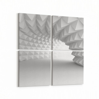 10439K4 Abstract Tünel Görsel Kare 4'lü Kanvas Tablo