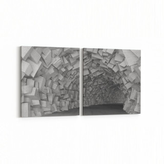 10440K2Y Abstract Tünel Görsel Kare 2'li Yatay Kanvas Tablo