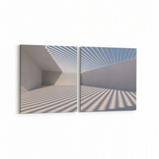 10441K2Y Abstract Tünel Görsel Kare 2'li Yatay Kanvas Tablo