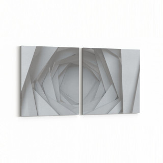 10442K2Y Abstract Tünel Görsel Kare 2'li Yatay Kanvas Tablo