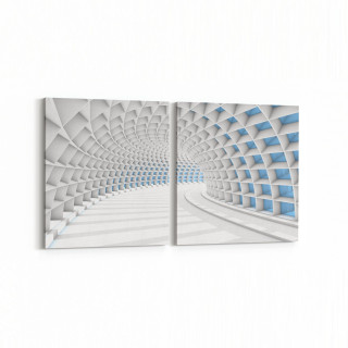 10443K2Y Abstract Tünel Görsel Kare 2'li Yatay Kanvas Tablo