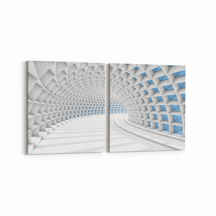 10443K2Y Abstract Tünel Görsel Kare 2'li Yatay Kanvas Tablo
