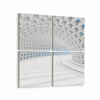 10443K4 Abstract Tünel Görsel Kare 4'lü Kanvas Tablo