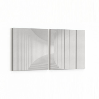 10444K2Y Abstract Tünel Görsel Kare 2'li Yatay Kanvas Tablo