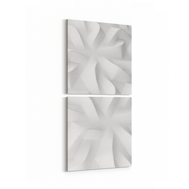 10455K2D Beyaz Kabartma Görseli Kare 2'li Dikey Kanvas Tablo