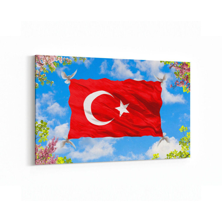 10613Y Türk Bayrağı Görseli Yatay Kanvas Tablo