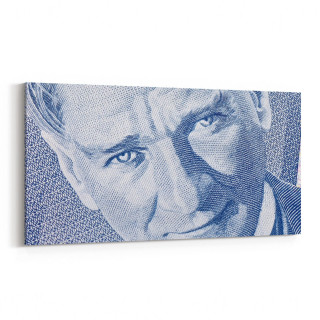12416YD Mustafa Kemal Atatürk Yatay Dar Kanvas Tablo