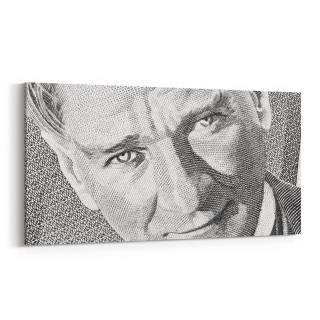12417YD Mustafa Kemal Atatürk Yatay Dar Kanvas Tablo