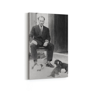12418D Mustafa Kemal Atatürk Dikey Kanvas Tablo