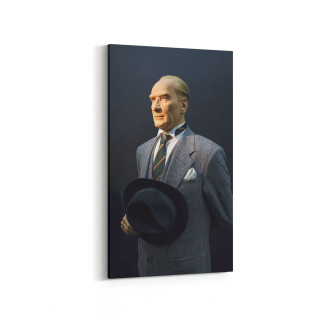 12421DD Mustafa Kemal Atatürk Dikey Dar Kanvas Tablo