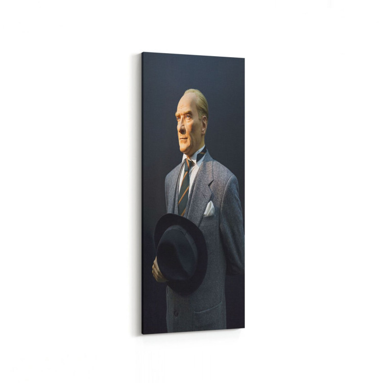 12421DI Mustafa Kemal Atatürk Dikey İnce Kanvas Tablo