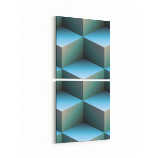 14946K2D Geometrik Desen Görseli Kare 2'li Dikey Kanvas Tablo