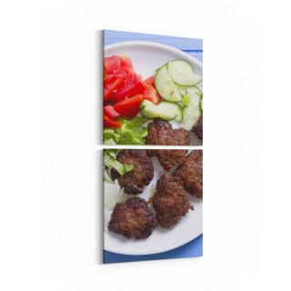 15296K2D Gıda Görseli 2'li Dikey Kanvas Tablo