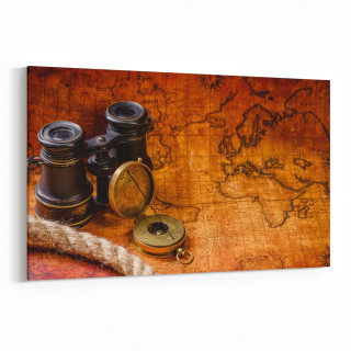 16201Y Harita Görseli Yatay Kanvas Tablo