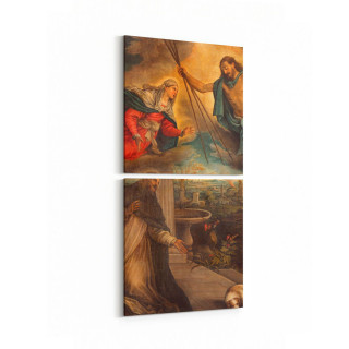 16277K2D Heykel / Sanat Görseli Kare 2'li Dikey Kanvas Tablo