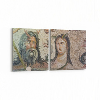 16289K2Y Heykel / Sanat Görseli Kare 2'li Yatay Kanvas Tablo