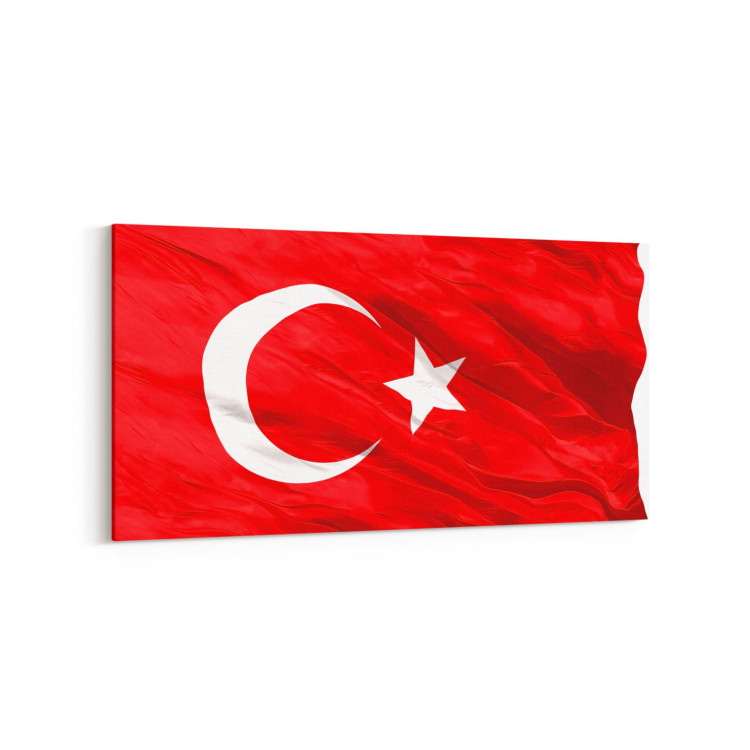 17527YD Türk Bayrağı Görseli Yatay Dar Kanvas Tablo