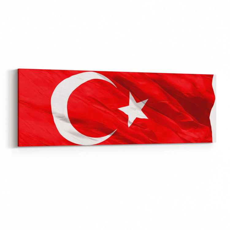 17527YI Türk Bayrağı Görseli Yatay İnce Kanvas Tablo